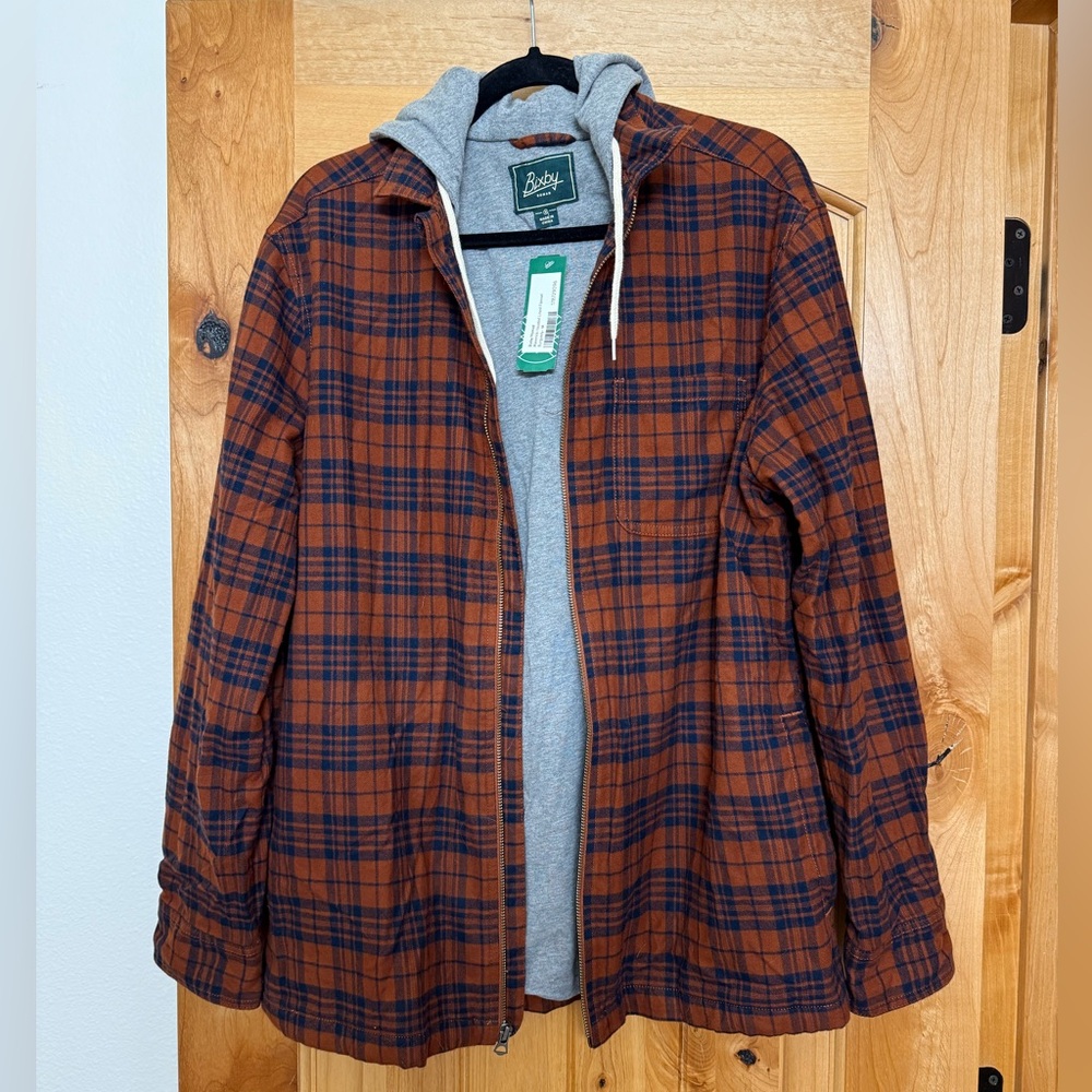 Men’s zip up flannel with hooded sweatshirt